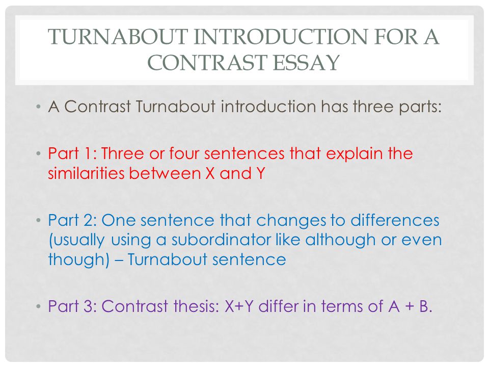 Introduction sentences for compare and contrast essays for kids